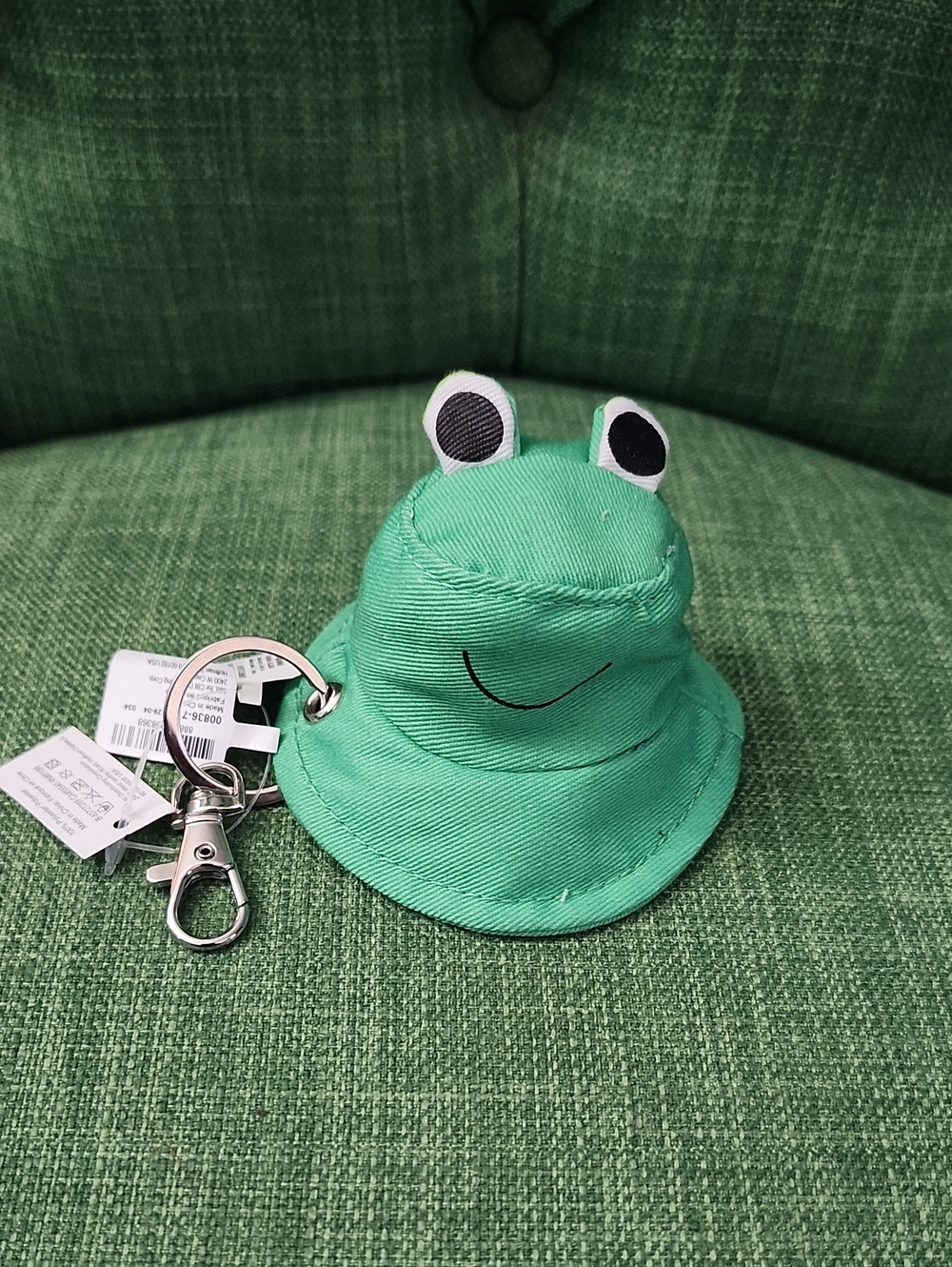 Kids Frog Keychain Hat Accessory - Green